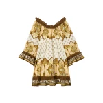 La DoubleJ Boho Mini Dress in Cocoon Placée Brown