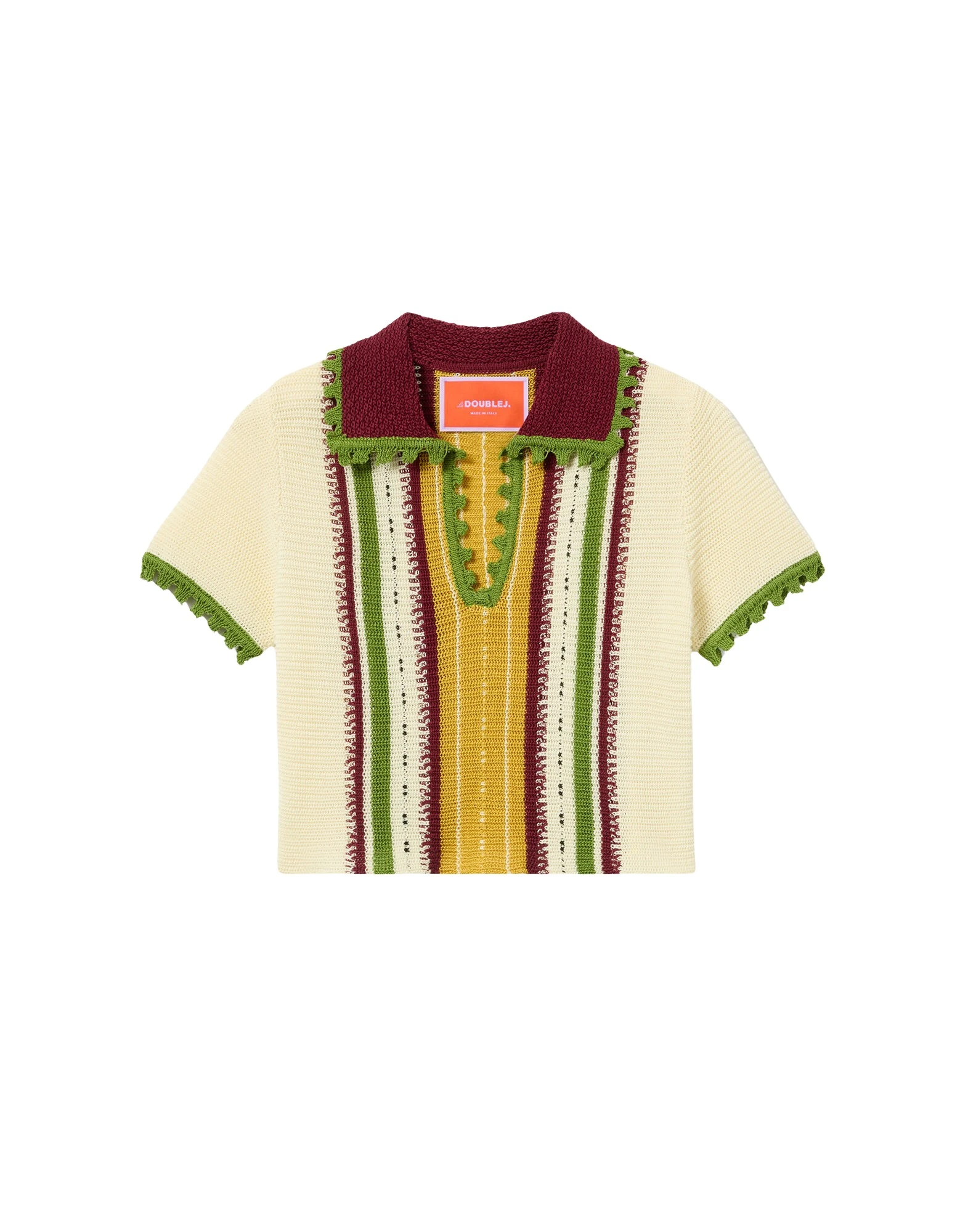 La-DoubleJ-Bowling-Polo-in-Multicolor-Ivory-Yellow78653_nobg La DoubleJ Bowling Polo in Multicolor Ivory & Yellow Knit