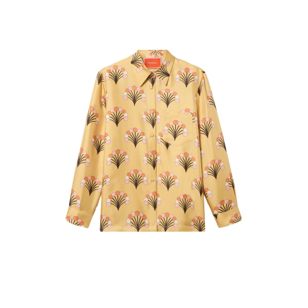 La DoubleJ Boy Shirt in Florette Yellow - Tops - Milanese Maximalist Fashion at Luxury Shoes 