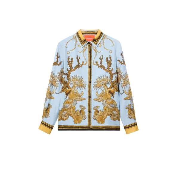 La DoubleJ Boy Shirt in Oceania Placée Light Blue