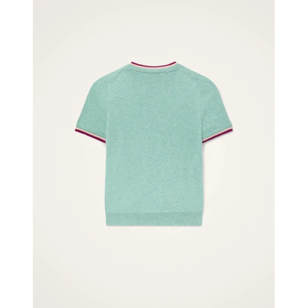 La DoubleJ Busy-Bee Tee in Solid Turquoise Knit, view 5