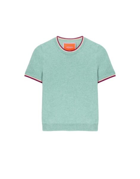La DoubleJ Busy-Bee Tee in Solid Turquoise - Knitwear - Milanese Maximalist Fashion at Luxury Shoes 