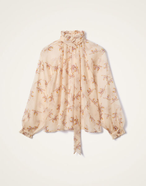 La DoubleJ Cerere Blouse in Farfalla Buttercream - Tops - Milanese Maximalist Fashion at Luxury Shoes 