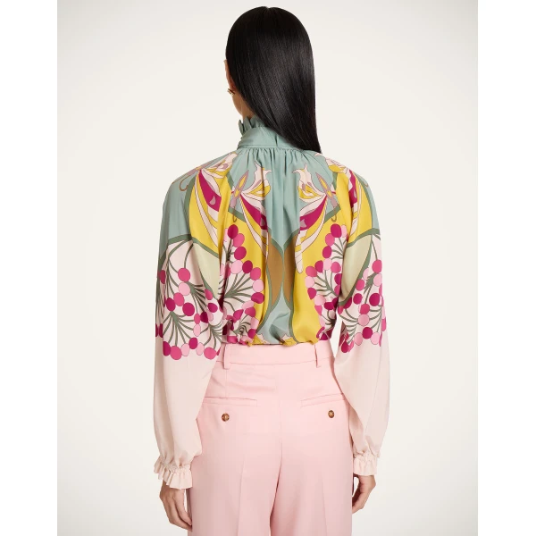 La DoubleJ Cerere Blouse in Florette Placée Fuchsia, view 3