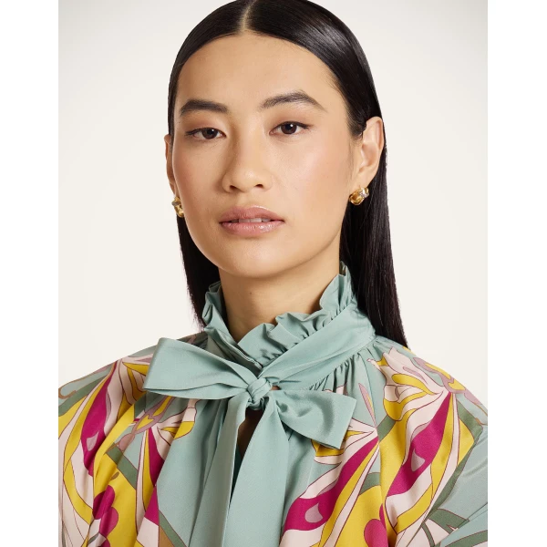 La DoubleJ Cerere Blouse in Florette Placée Fuchsia, view 4
