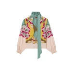 La DoubleJ Cerere Blouse in Florette Placée Fuchsia
