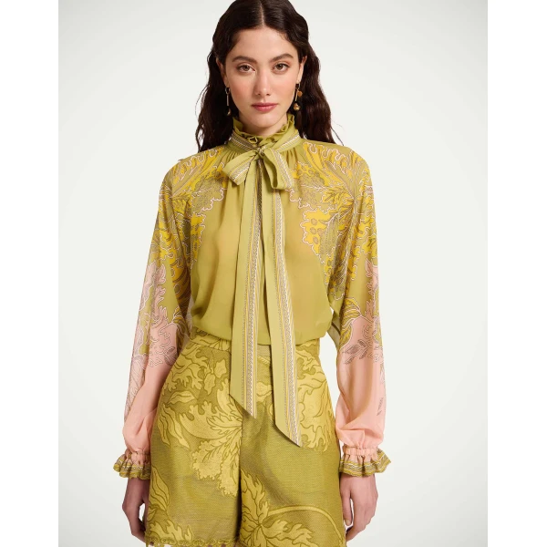 La DoubleJ Cerere Blouse in Swathe Placée Green, view 2
