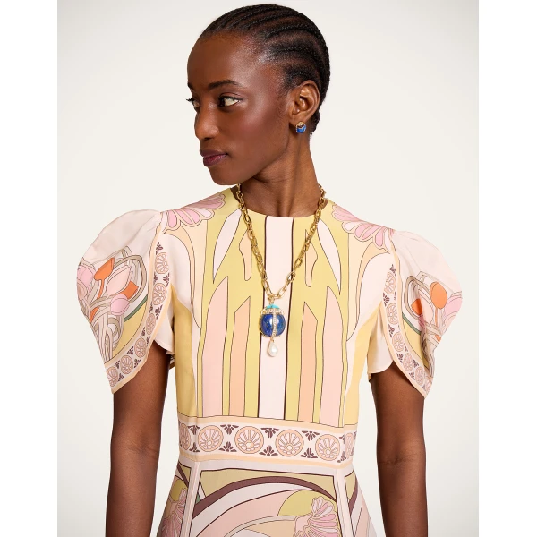 La DoubleJ Cherie Scarf Dress in Tulip Placée Pale Pink, view 5