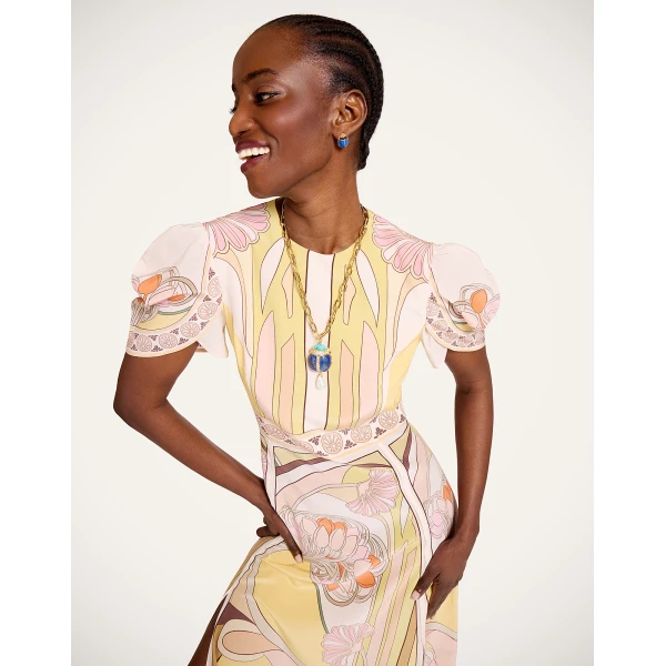 La DoubleJ Cherie Scarf Dress in Tulip Placée Pale Pink, view 6