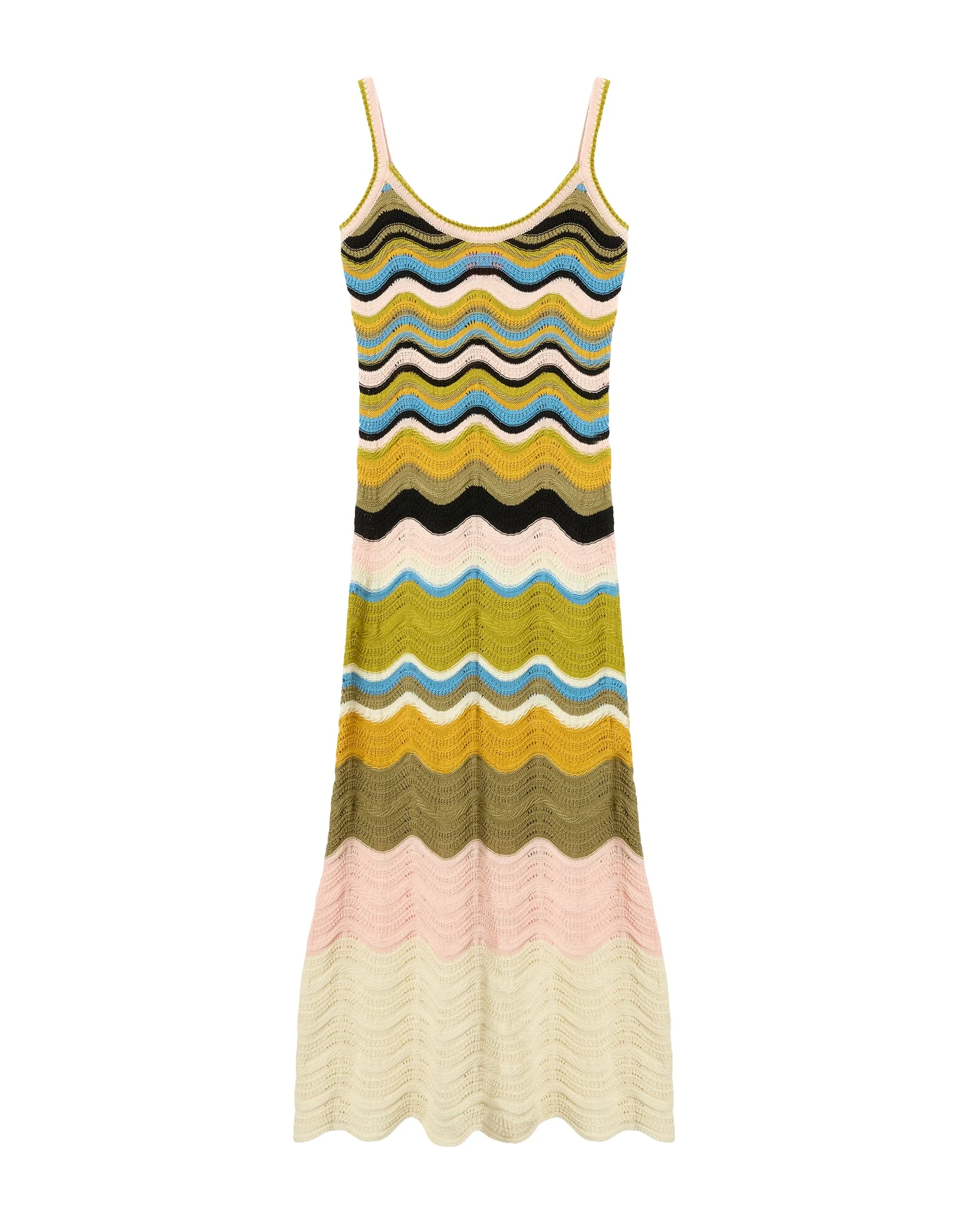 La DoubleJ Chevron Sundress in Multicolor Geen & Pink Dress