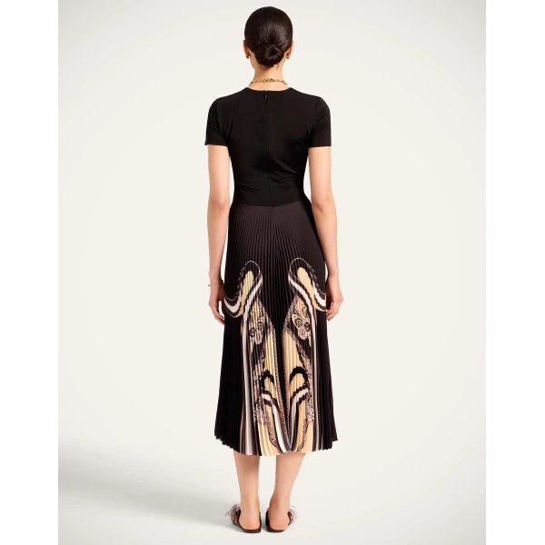 La DoubleJ Chignon Dress in Ambrosia Placée Black, view 3
