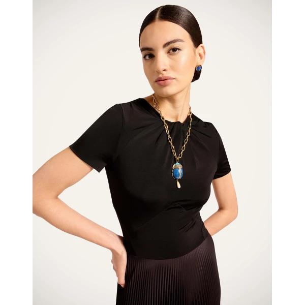 La DoubleJ Chignon Dress in Ambrosia Placée Black, view 6