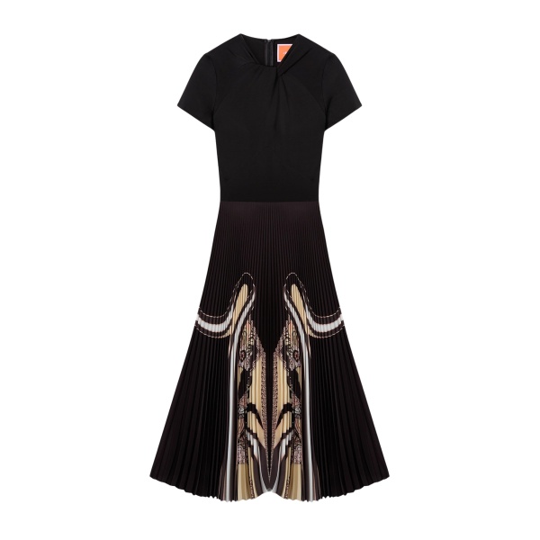 La DoubleJ Chignon Dress in Ambrosia Placée Black - Dresses - Milanese Maximalist Fashion at Luxury Shoes 