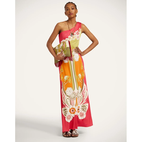 La DoubleJ Clingy Roy Dress in Ambrosia Placée Orange, view 2