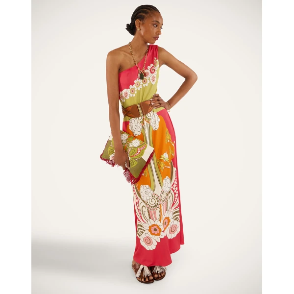 La DoubleJ Clingy Roy Dress in Ambrosia Placée Orange, view 4