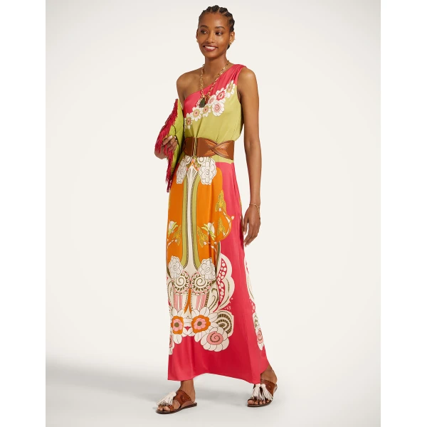 La DoubleJ Clingy Roy Dress in Ambrosia Placée Orange, view 5
