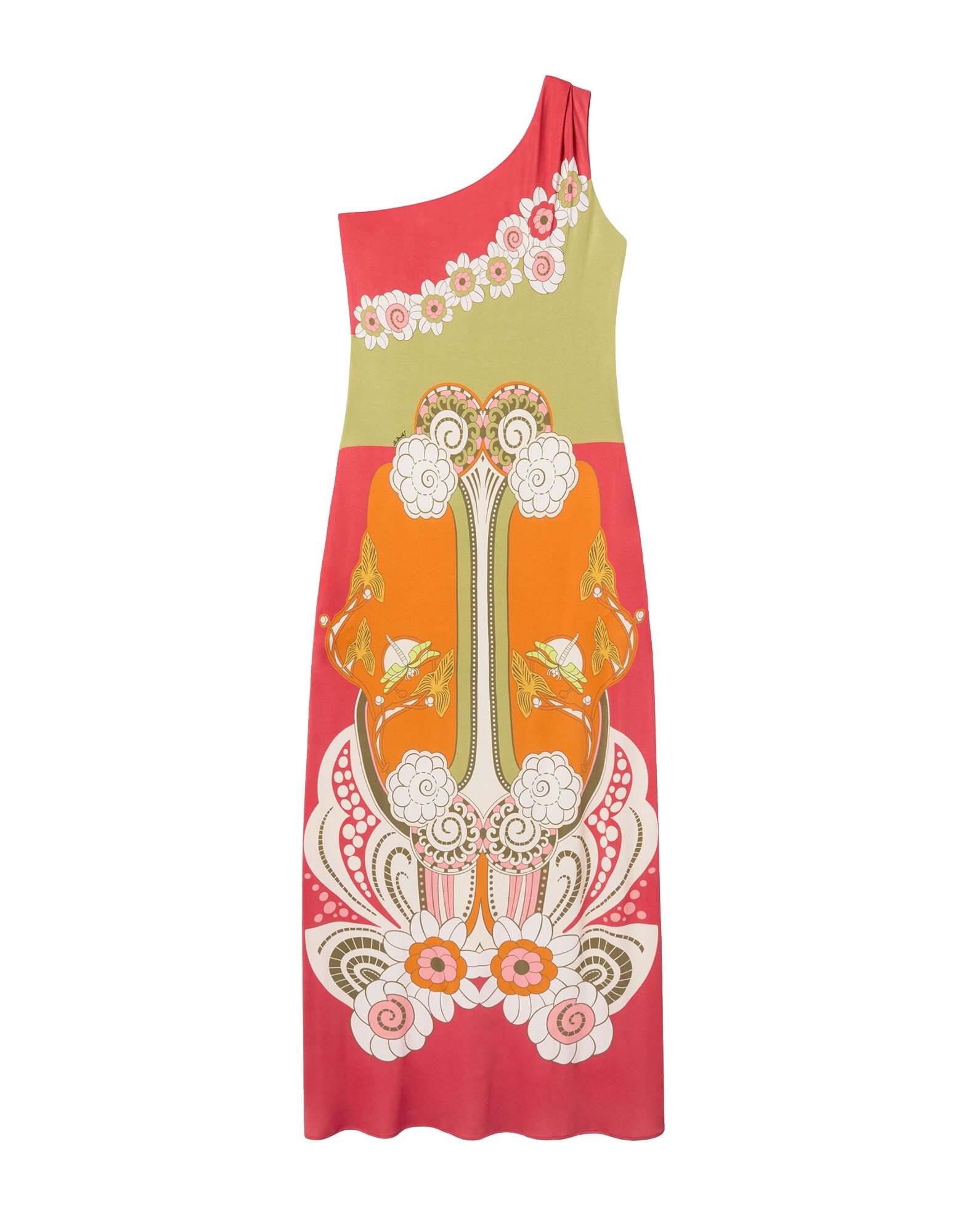 La DoubleJ Clingy Roy Dress in Ambrosia Placée Orange - Dresses - Milanese Maximalist Fashion at Luxury Shoes 