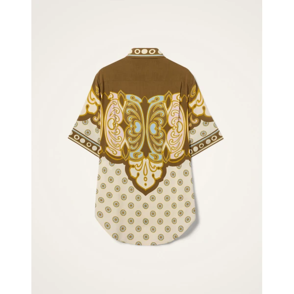La DoubleJ Club Shirt in Cocoon Placée Brown, view 6