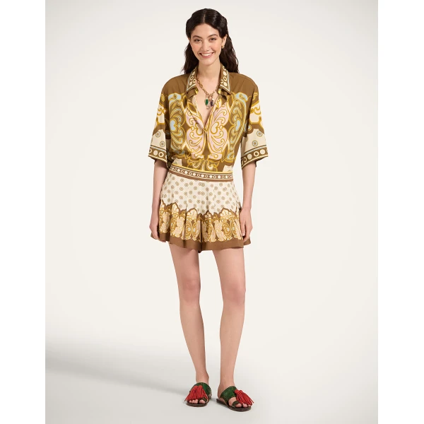 La DoubleJ Club Skort in Cocoon Placée Brown Shorts, view 2