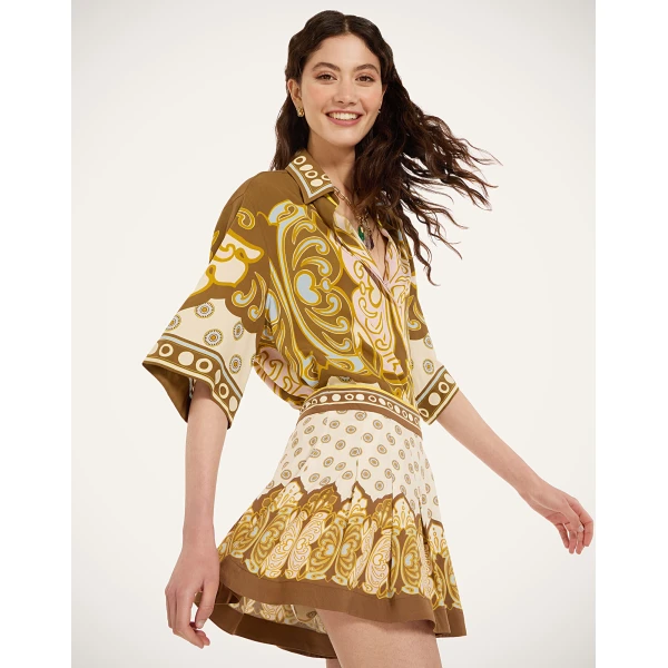 La DoubleJ Club Skort in Cocoon Placée Brown Shorts, view 4