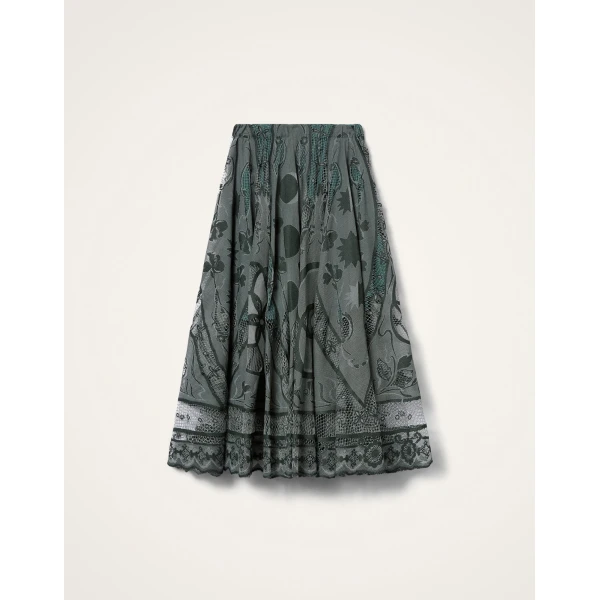 La DoubleJ Duchess Skirt in Solid Emerald, view 6