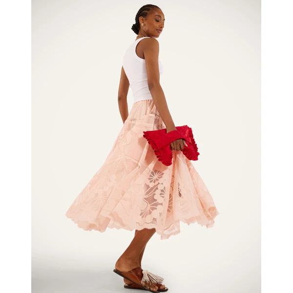 La DoubleJ Duchess Skirt in Solid Pale Pink, view 4