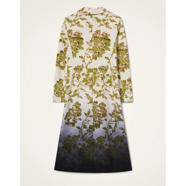 La DoubleJ Duster Coat in Oasis Ombré Placée Green & Black, view 6
