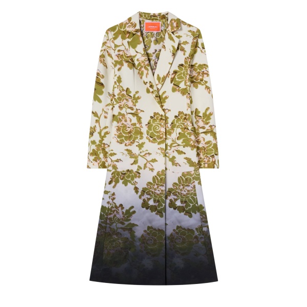 La DoubleJ Duster Coat in Oasis Ombré Placée Green & Black - Coats - Milanese Maximalist Fashion at Luxury Shoes 