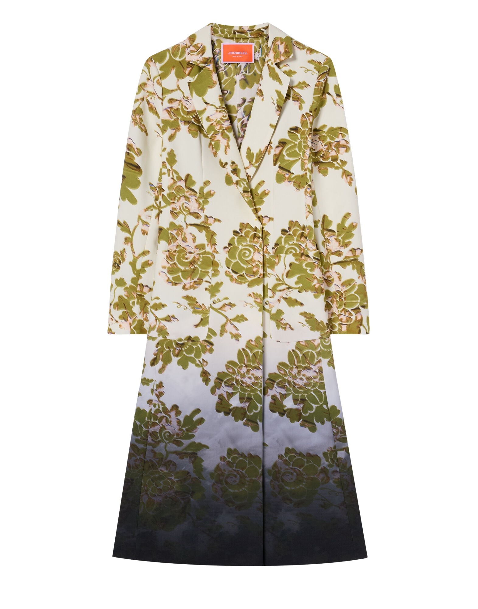 La DoubleJ Duster Coat in Oasis Ombré Placée Green & Black