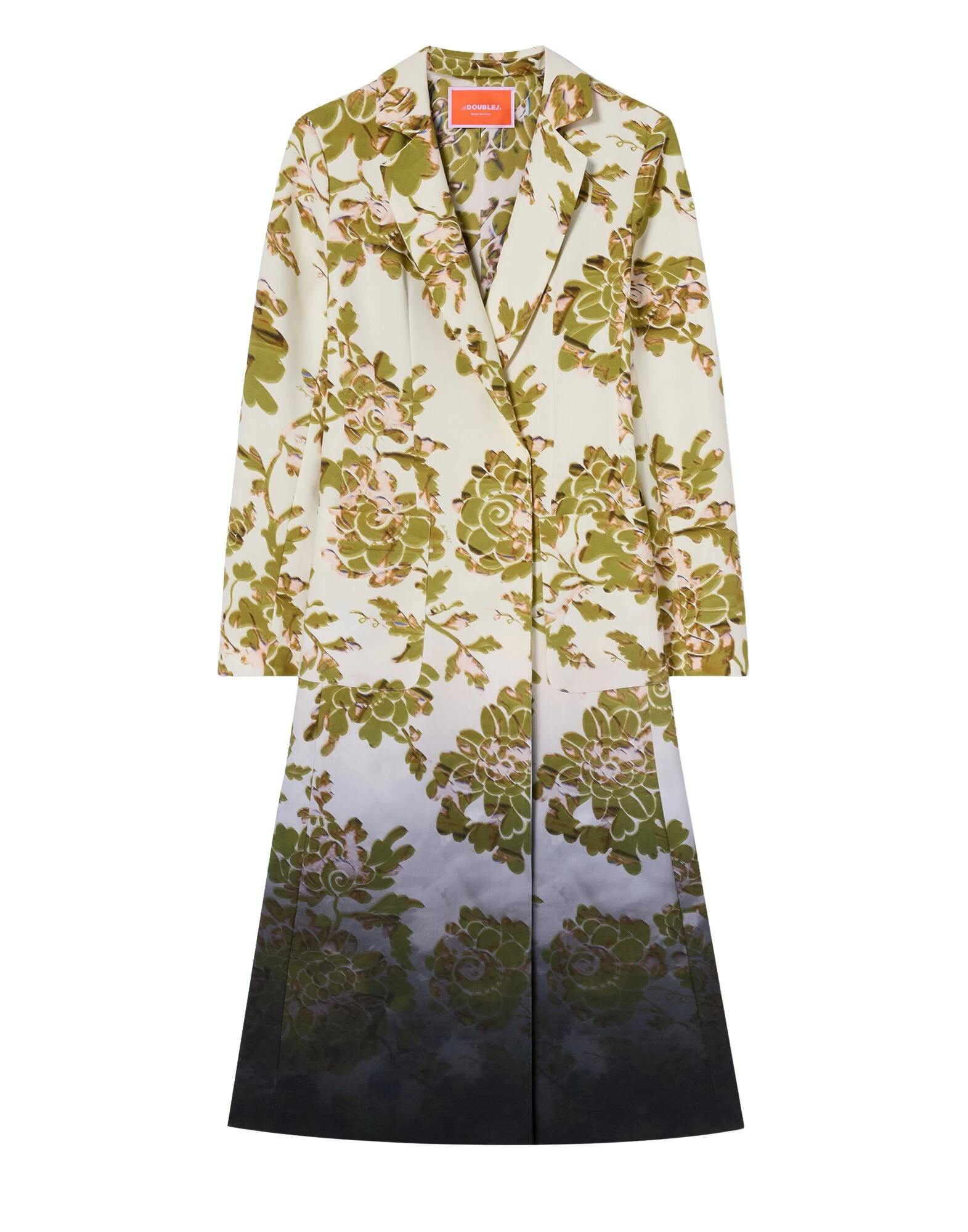 La DoubleJ Duster Coat in Oasis Ombré Placée Green & Black