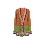 La DoubleJ Eight Counts Cardigan in Color Block Orange & Green