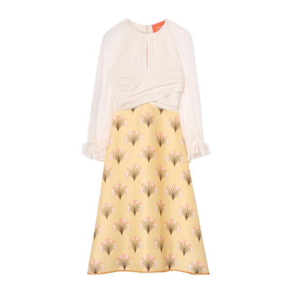 La DoubleJ En Pointe Dress in Florette Yellow - Dresses - Milanese Maximalist Fashion at Luxury Shoes 