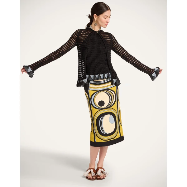 La DoubleJ Fiocchetto Cardigan in Solid Black, view 4