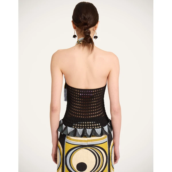 La DoubleJ Fiocchetto Top in Solid Black, view 3