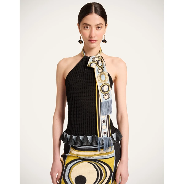La DoubleJ Fiocchetto Top in Solid Black, view 4