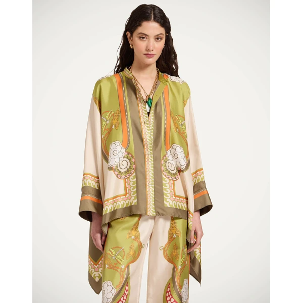 La DoubleJ Foulard Shirt in Ambrosia Placée Ivory, view 2