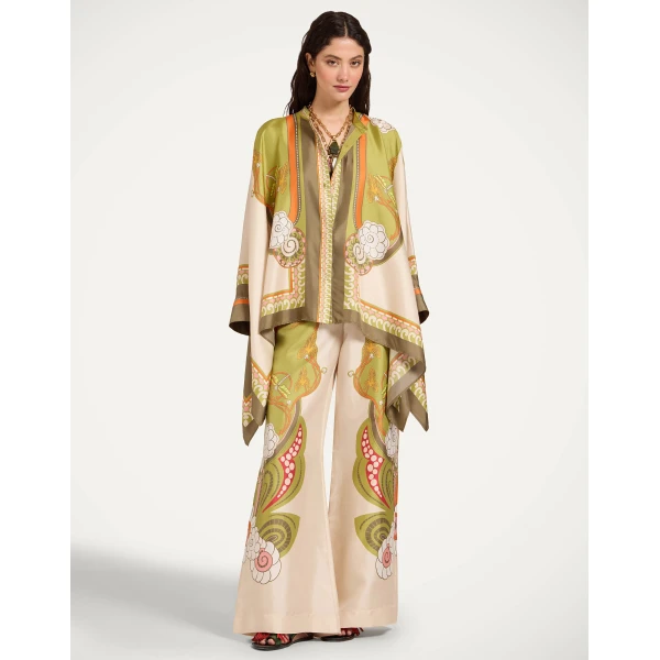 La DoubleJ Foulard Shirt in Ambrosia Placée Ivory, view 4