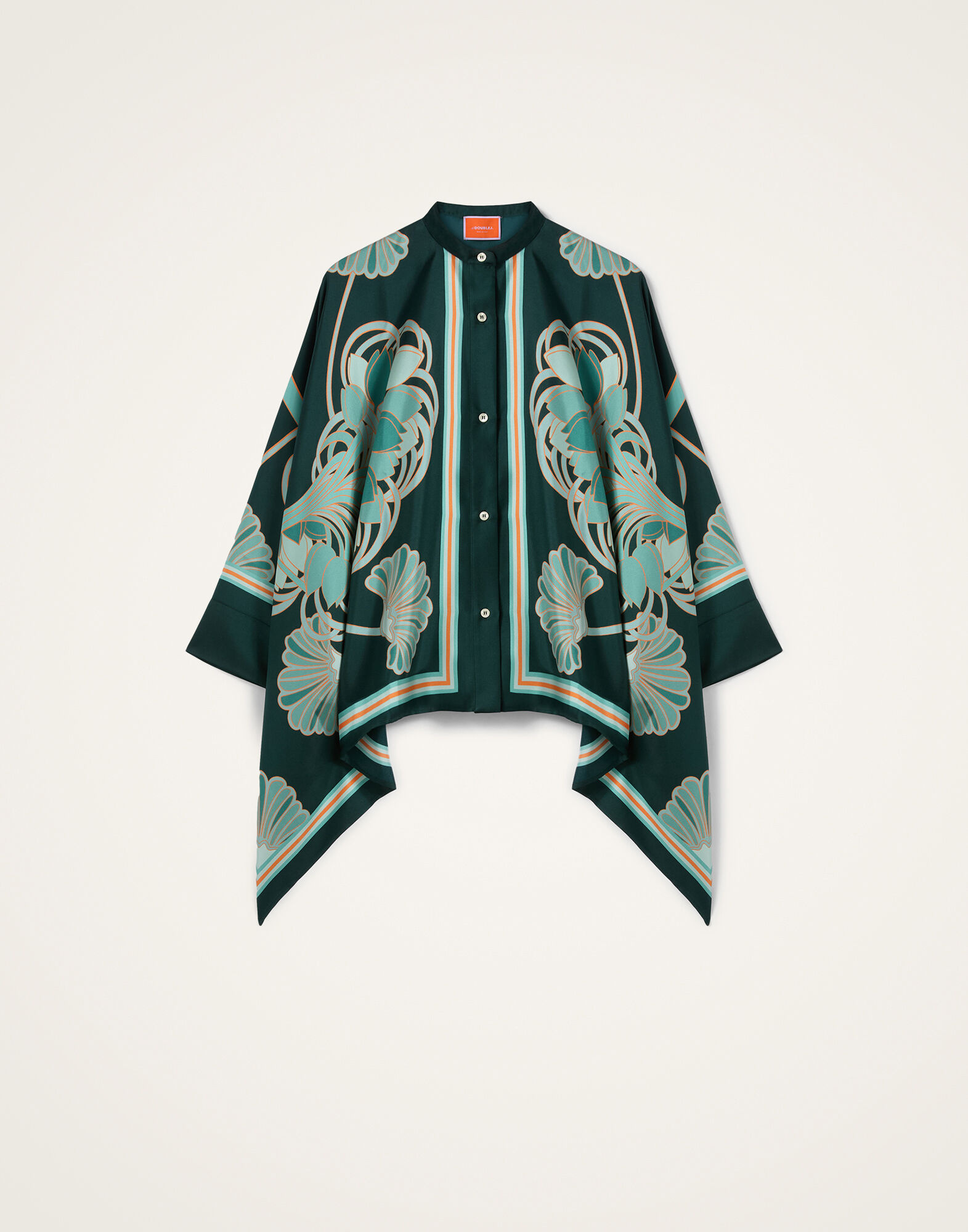 La DoubleJ Foulard Shirt in Blooming Tulip Placée Dark Green