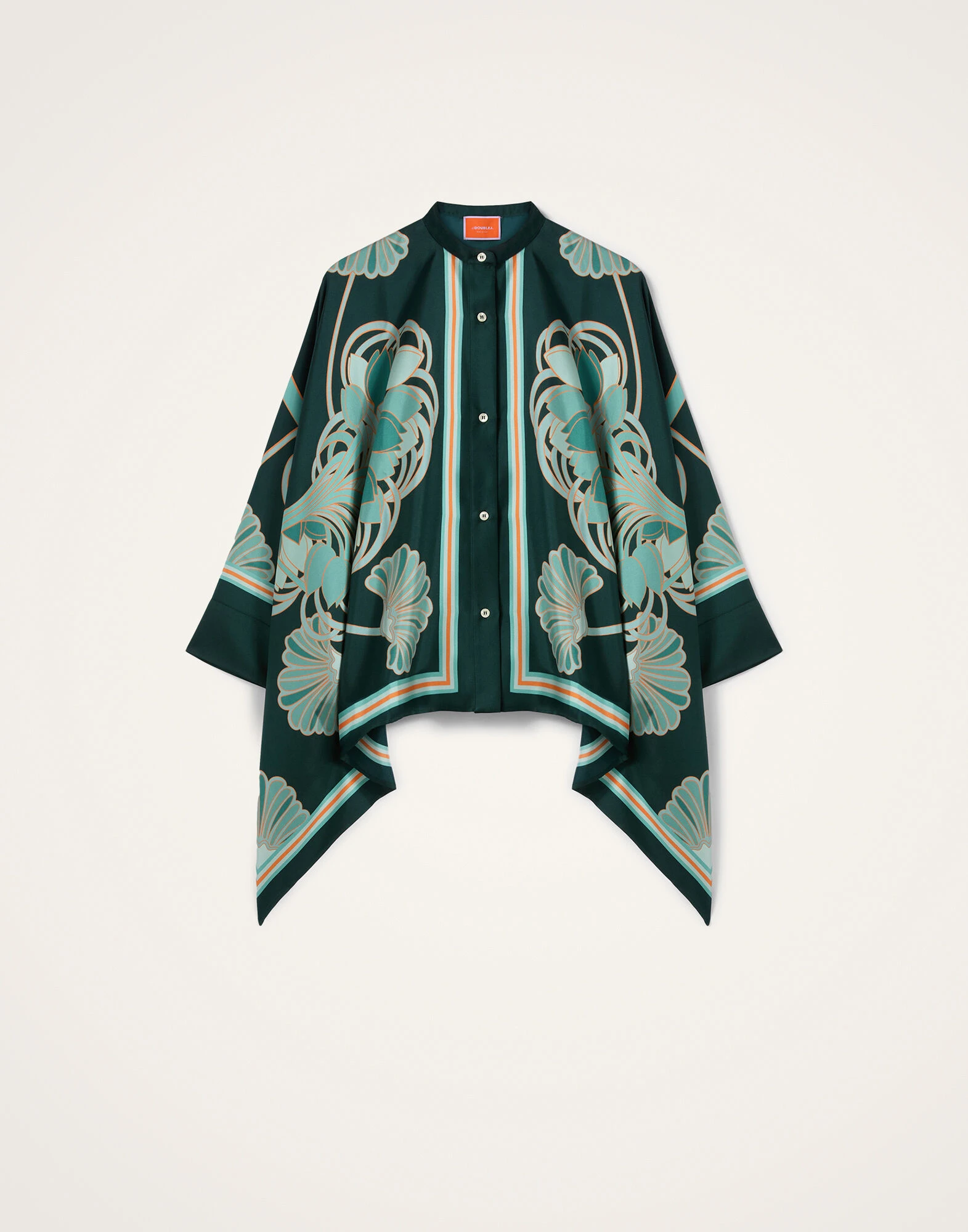La DoubleJ Foulard Shirt in Blooming Tulip Placée Dark Green