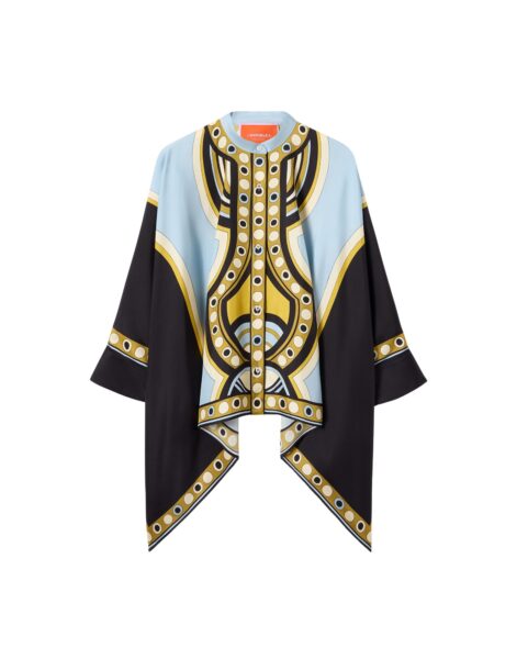 La DoubleJ Foulard Shirt in Sanctuary Placée Light Blue - Tops - Milanese Maximalist Fashion at Luxury Shoes 