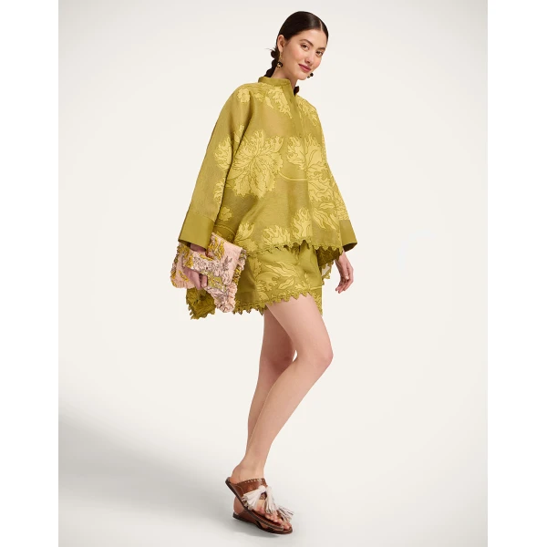 La DoubleJ Foulard Shirt in Solid Green, view 4