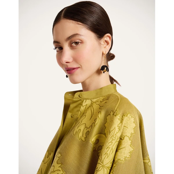 La DoubleJ Foulard Shirt in Solid Green, view 5