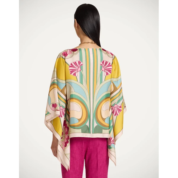 La DoubleJ Foulard Top in Tulip Placée Green, view 3