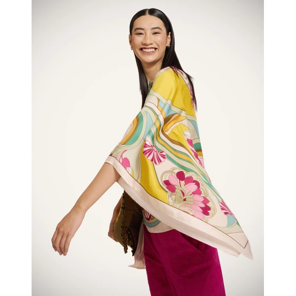 La DoubleJ Foulard Top in Tulip Placée Green, view 5