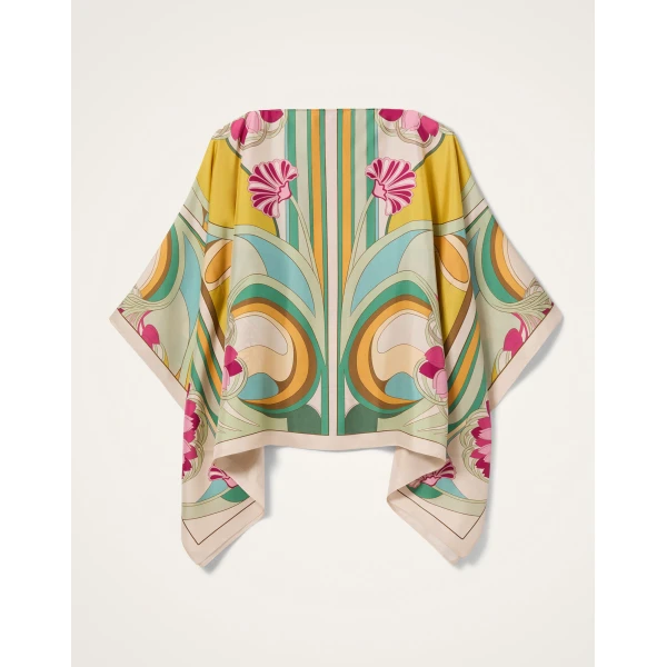 La DoubleJ Foulard Top in Tulip Placée Green, view 6
