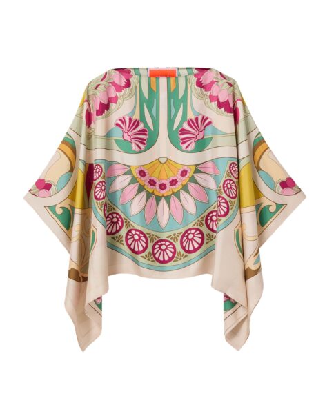 La DoubleJ Foulard Top in Tulip Placée Green - Tops - Milanese Maximalist Fashion at Luxury Shoes 