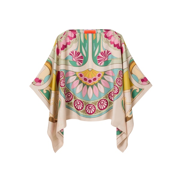 La DoubleJ Foulard Top in Tulip Placée Green - Tops - Milanese Maximalist Fashion at Luxury Shoes 