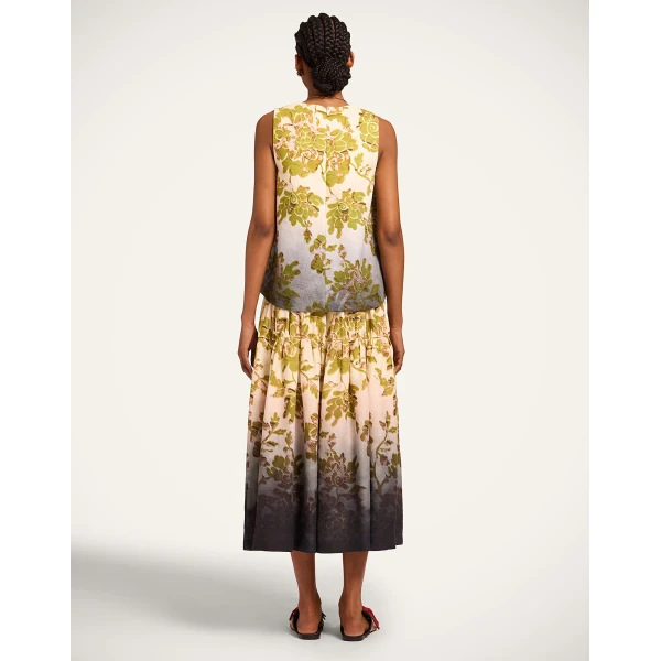 La DoubleJ Gala Skirt in Oasis Ombré Placée Green & Black, view 3