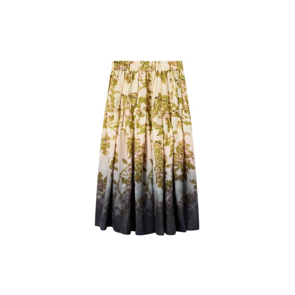 La DoubleJ Gala Skirt in Oasis Ombré Placée Green & Black - Skirts - Milanese Maximalist Fashion at Luxury Shoes 