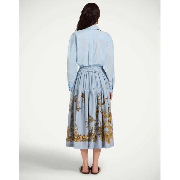 La DoubleJ Gala Skirt in Oceania Placée Light Blue, view 3